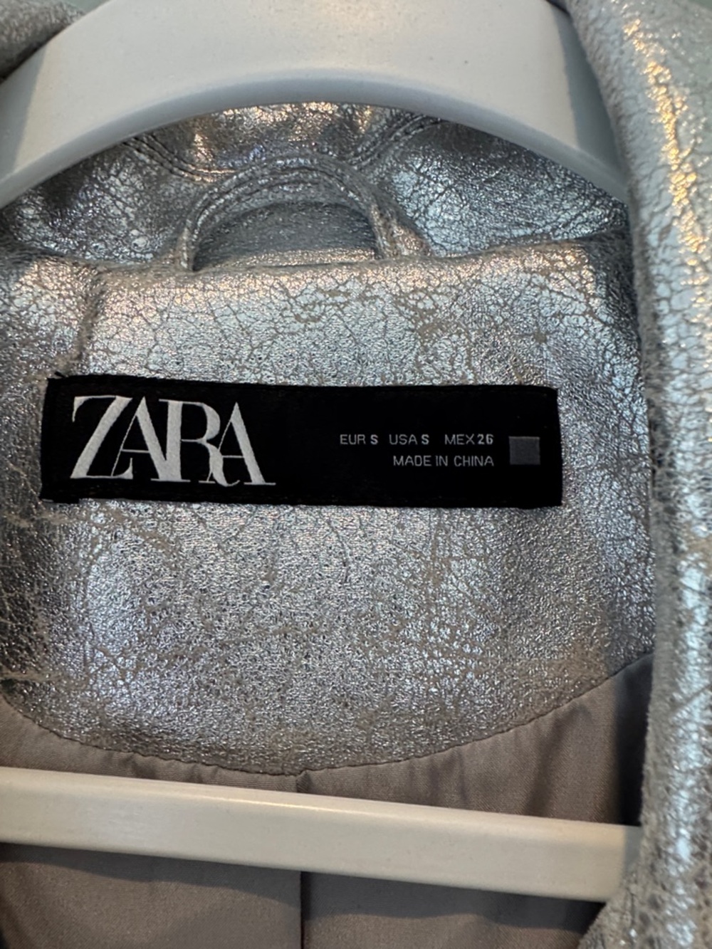 ✨Zara 🪩 Coachella ready 1-of-a-kind reworked metallic rhinestone biker jacket - Picture 7 of 8